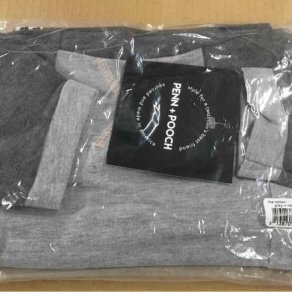 Penn Pooch The Kellan Dog Shirt Gray +Rose Stitch SIZE LARGE - Picture 3 of 3